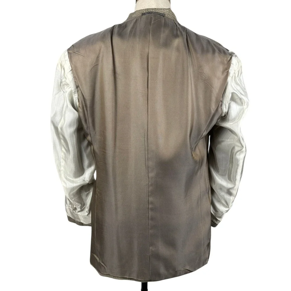 Ermenegildo Zegna Wool Silk Sport Coat Mens 40US 50IT Tan Taupe Textured Slub